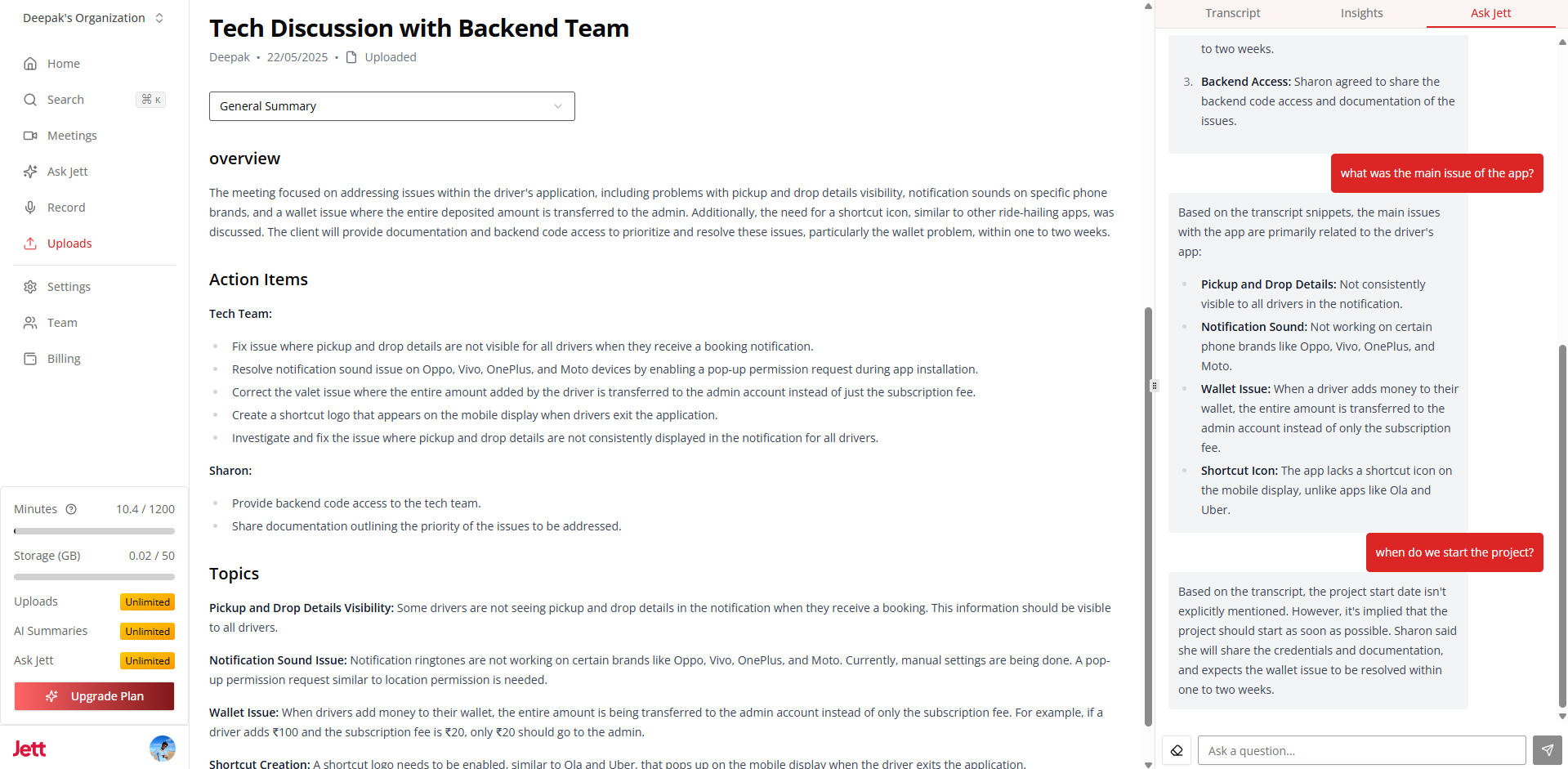 Summary Banner